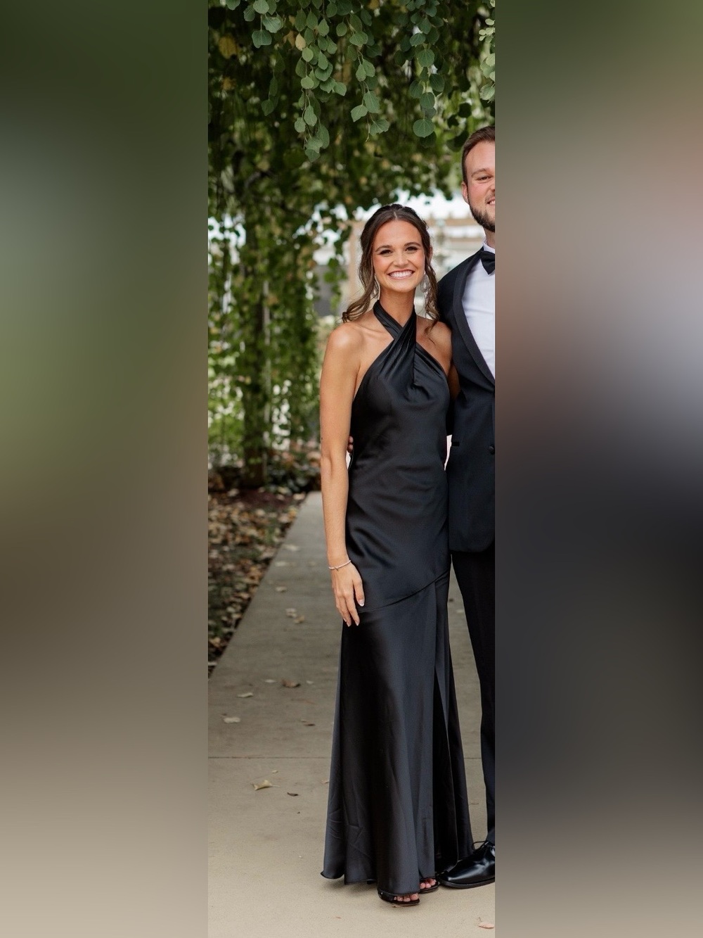 Revelry Black Satin Gown